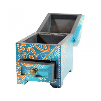 Half Round Top Box With One Drawer (Collection-Flora On sapphire)