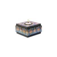 Square Candle Holder (Collection- Flora On Sapphire)