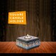 Square Candle Holder (Collection- Flora On Sapphire) Square Candle Holder (Collection- Flora On Sapphire)