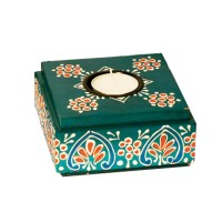 Square Candle Holder (Collection- Flora On Sapphire)