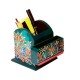 Pen And Visiting Card Holder (Collection- Flora On Sapphire) Pen And Visiting Card Holder (Collection- Flora On Sapphire)