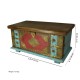 Wooden Treasure Box - Pitara Light Blue and Red 22 x 12 x 12 Inches