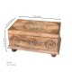 Rustic White Wooden Treasure Box with Floral Carving and Embossed Brass Work Rustic White Wooden Treasure Box with Floral Carving and Embossed Brass Work