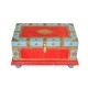 Blue-Red Wooden Treasure Box with Embossed Brass Art Blue-Red Wooden Treasure Box with Embossed Brass Art