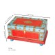 Blue-Red Wooden Treasure Box with Embossed Brass Art Blue-Red Wooden Treasure Box with Embossed Brass Art