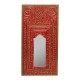 Distressed Red Wooden Wall Piece with Mirror Distressed Red Wooden Wall Piece with Mirror