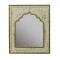 Distressed White Wooden Wall Mirror