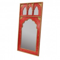 Mehrab Mirror Frame - Distressed Red