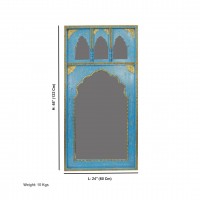 Mehrab Mirror Frame - Distressed Blue