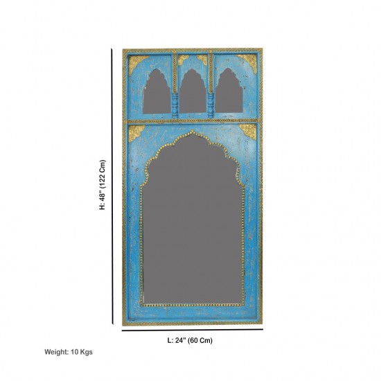 Mehrab Mirror Frame - Distressed Blue