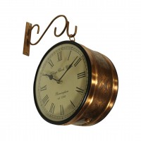 Railway Clock - Copper Look (Dia 8 inch)