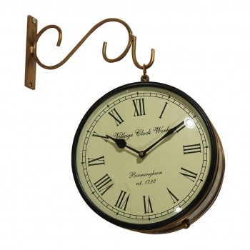 Railway Clock - Copper Look (Dia 8 inch)