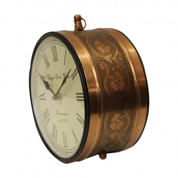 Railway Clock - Copper Look (Dia 8 inch)