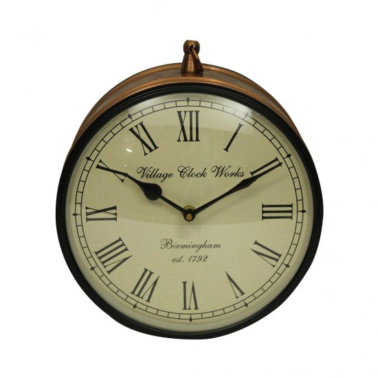 Railway Clock - Copper Look (Dia 8 inch)