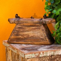 Hand-crafted vintage wooden tinder oil box decor accent Hand-crafted vintage wooden tinder oil box decor accent