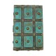 Distressed Turquoise & White wooden box with Iron Claddings
