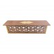 Distressed Grey Wall Shelf with Brass Art Distressed Grey Wall Shelf with Brass Art