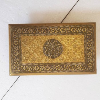 Indian Ethnic Embossed Brass Chowki 6x10 inches
