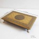 Floral Motif Embossed Brass Chowki 8x12 inches Floral Motif Embossed Brass Chowki 8x12 inches