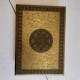 Floral Motif Embossed Brass Chowki 10x14 inches