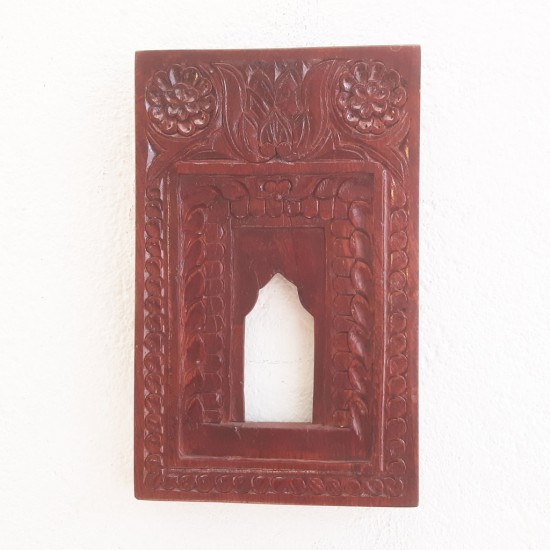 Wooden Brown Polished Small Jharokha Frame - 10 Inches