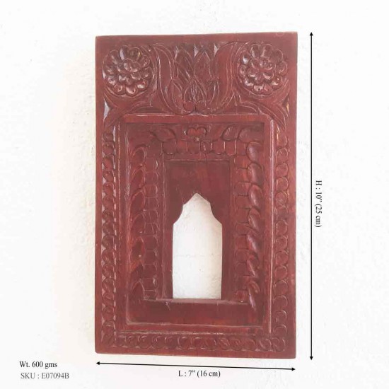 Wooden Brown Polished Small Jharokha Frame - 10 Inches