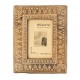 Natural Wood Photo Frame with embossed white coneart and beads Natural Wood Photo Frame with embossed white coneart and beads
