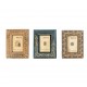 Distressed Grey Wood Photo Frame with embossed white coneart and beads Distressed Grey Wood Photo Frame with embossed white coneart and beads