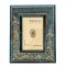 Blue Wood Photo Frame with embossed white coneart