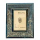 Blue Wood Photo Frame with embossed white coneart Blue Wood Photo Frame with embossed white coneart