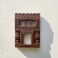 Dark wooden polish small Jharokha Frame with Tibari