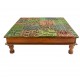 Wooden Pooja Chorang with Print Block Motif Top Wooden Pooja Chorang with Print Block Motif Top