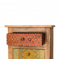 Hand Painted Wooden Drawer And Side Table  