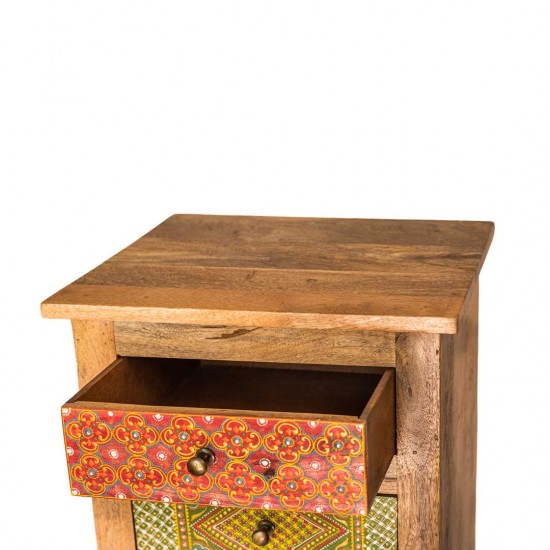 Hand Painted Wooden Drawer And Side Table  