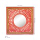 Pink Wooden Framed Wall Mirror With Embossed Brass Work