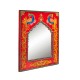 Hand Painted Peacock - Red Wooden Framed Mirror Hand Painted Peacock - Red Wooden Framed Mirror
