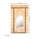 Distressed White Floral Wooden Carved Mirror With Brass Art Distressed White Floral Wooden Carved Mirror With Brass Art