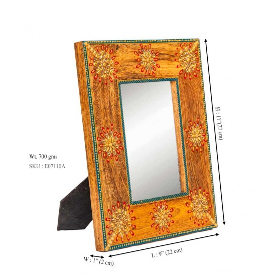 Wooden Photo Frame With Embossed Floral Design