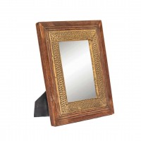 Wooden Photo Frame With Embossed Brass Work