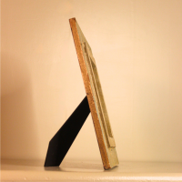White - Green Wooden Pannel Shaped Photo Frame with Back Stand