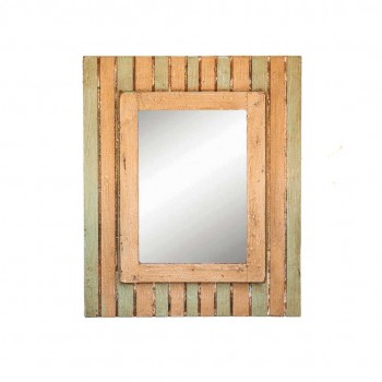 White - Green Wooden Pannel Shaped Photo Frame with Back Stand