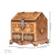 Jopadi Shaped Jewellery Box And ORganizer With Floral Embossed Brass Work Jopadi Shaped Jewellery Box And ORganizer With Floral Embossed Brass Work