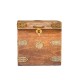 Square Wooden Box - Distressed White Top With Embossed Brass Work Square Wooden Box - Distressed White Top With Embossed Brass Work