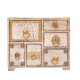 Distressed White Mini Chest Of Drawers And Jewellery Box With Embossed Brass Work