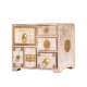Distressed White Mini Chest Of Drawers And Jewellery Box With Embossed Brass Work Distressed White Mini Chest Of Drawers And Jewellery Box With Embossed Brass Work