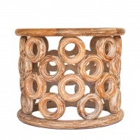 Round Loop Wooden Side Table or Low Seater 