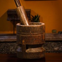 Timeless vintage wooden okhli traditional Indian decor Timeless vintage wooden okhli traditional Indian decor