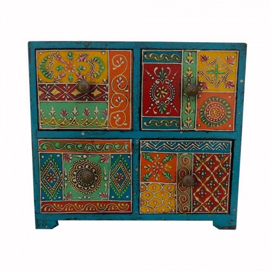 Colorful Chest of 4 Drawers - Handpainted Colorful Chest of 4 Drawers - Handpainted