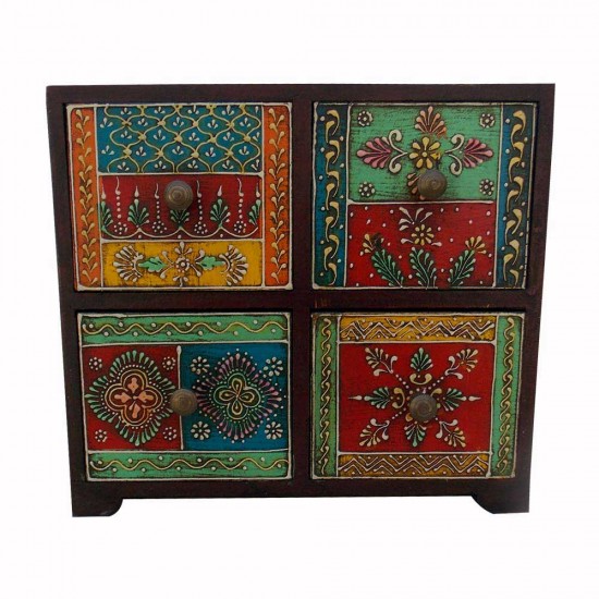 Colorful Chest of 4 Drawers - Handpainted Colorful Chest of 4 Drawers - Handpainted