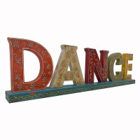 Hand Painted Wooden Alphabets  DANCE Decorative Piece